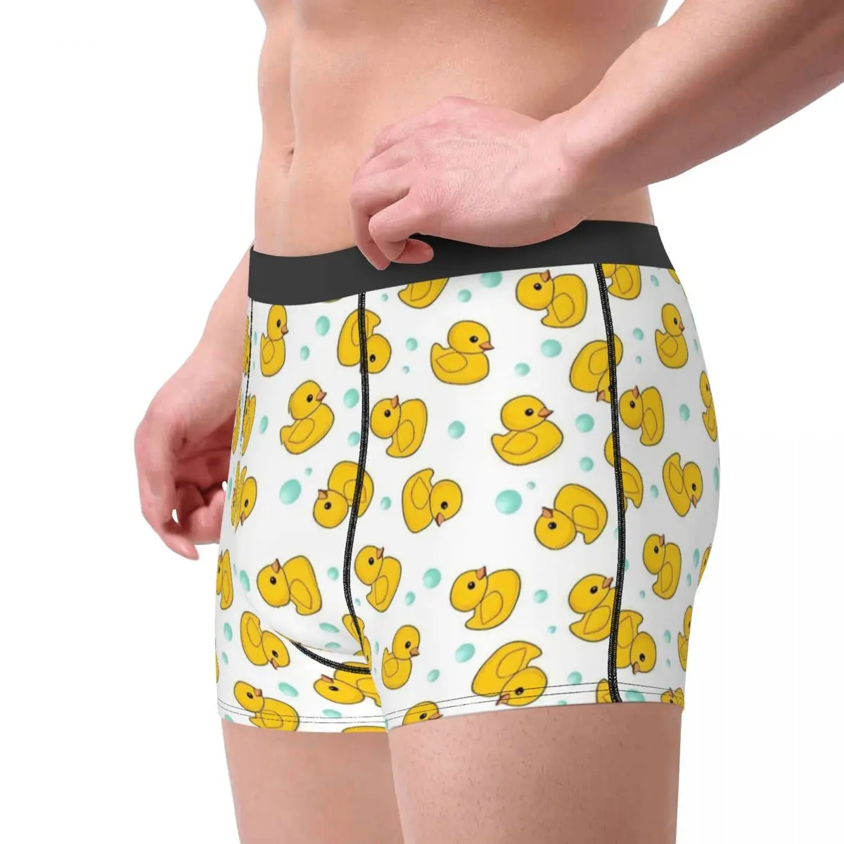 Cute Yellow Duck Cartoon Men Underwear Little Ducks Boxer Briefs Shorts Panties Humor Breathable Underpants for Male Plus Size