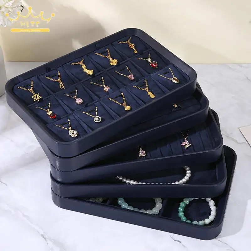 Fresh Green Jewelry Tray with Microfiber Leather Design Perfect for Storing and Displaying Rings Necklaces Pendants Bracelets