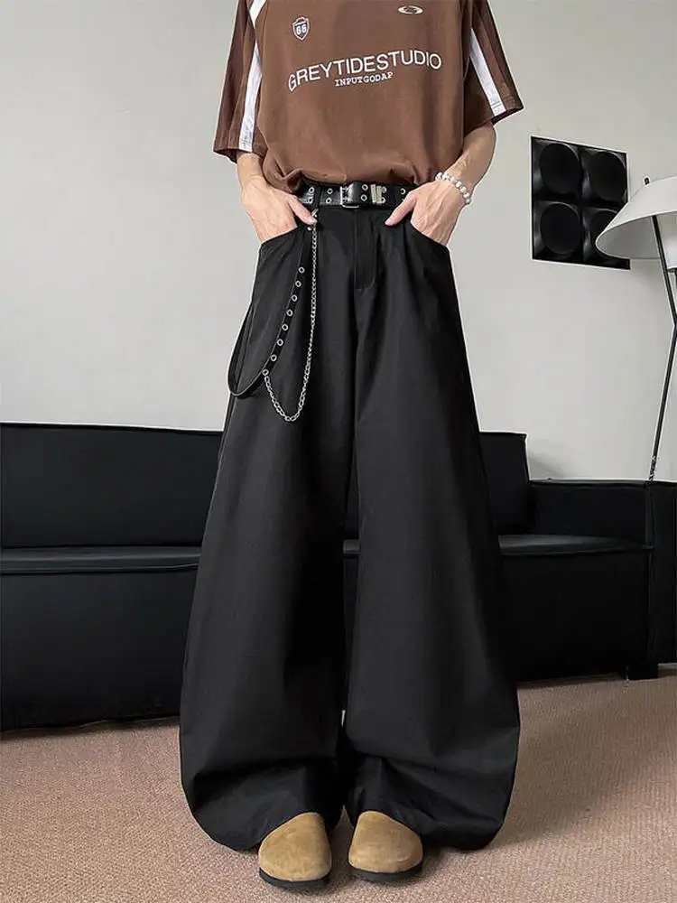

Bla American Retro Men's Bagg Long Pants CleanFit Wide Leg Knife Trendy A-Line Floor-Length Casual Straight Leg Trousers