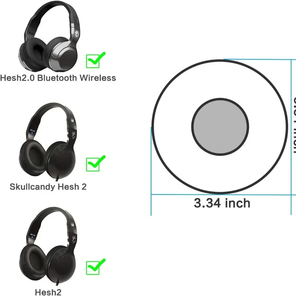 HESH2.0 교체 이어패드, 헤쉬 이어 쿠션 커버, 스컬캔디 헤쉬 2 헤드폰 호환