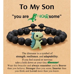 Dinosaur Bracelet for Son From Mom Dad, First Day of Shool Birthday Valentines Day Christmas Gifts for Little Boys