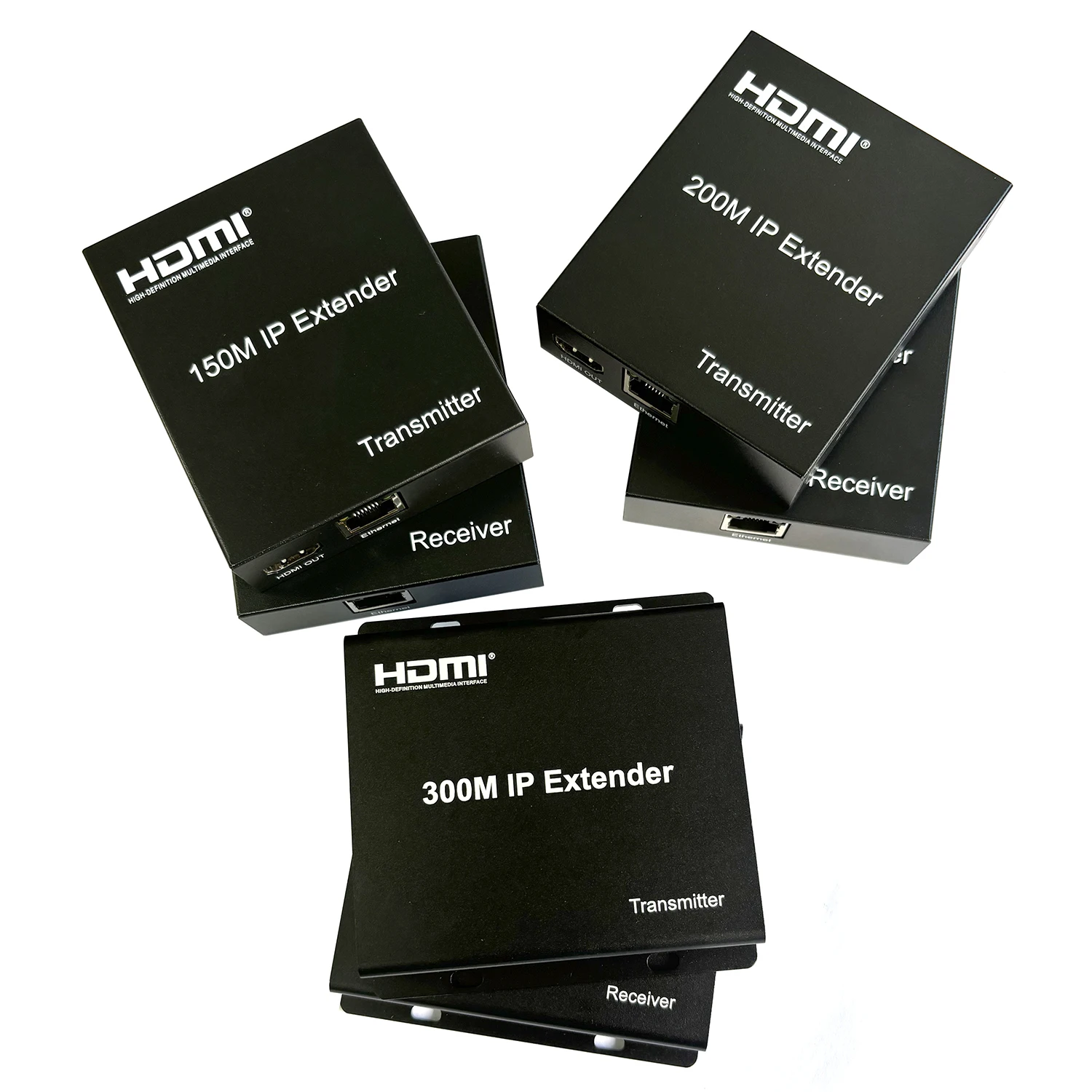 150m 200m 300M IP Extender Via RJ45 Cat6 Cable HDMI Ethernet Extender 1080p Video Transmitter and Receiver Converter for PC TV