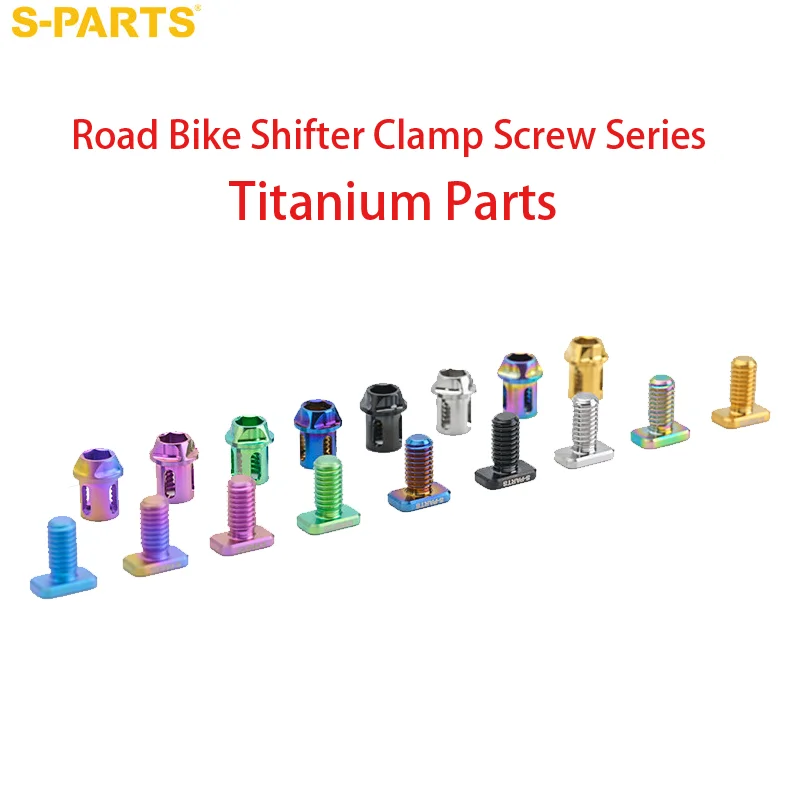1pcs M6 S-parts Road Bike Shifter Ring Titanium Screw & Nut M8 Washer Compatible With Shimano / Sram