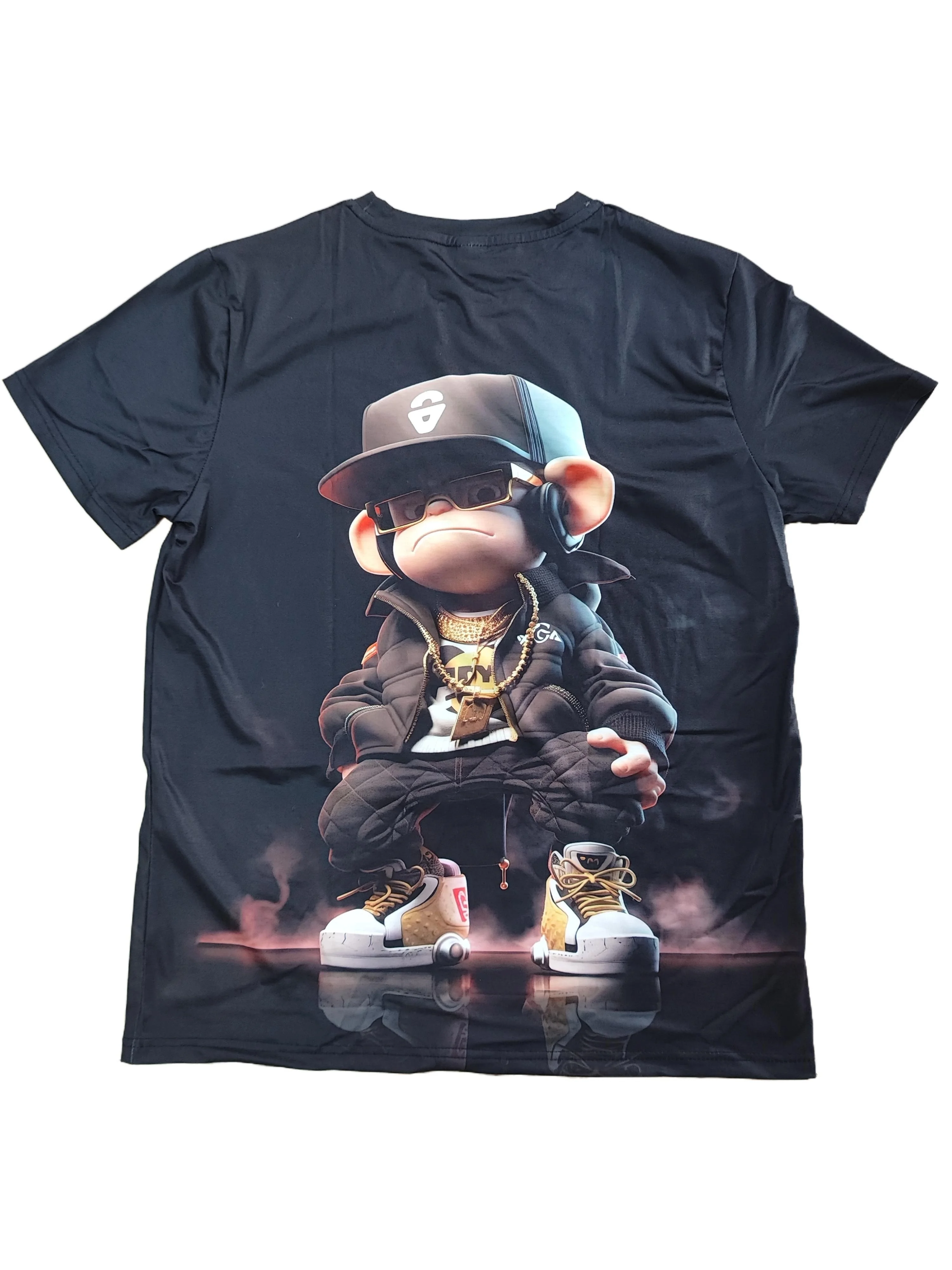 Hip Hop Affe Muster Druck T-shirts Oansatz Kurzarm T Designer Kleidung Männer Affe Druck Kleidung Männer Designer T-shirts