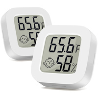 LCD Electronic Digital Temperature Humidity Meter Indoor Outdoor Thermometer Hygrometer Weather Station Clock