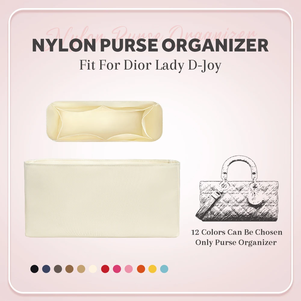 Nylon Purse Organizer Insert, Inner Liner Bag Lightweight Organizer Insert Fit for Dior Lady D-Joy Cosmmetics Inside Storage Bag