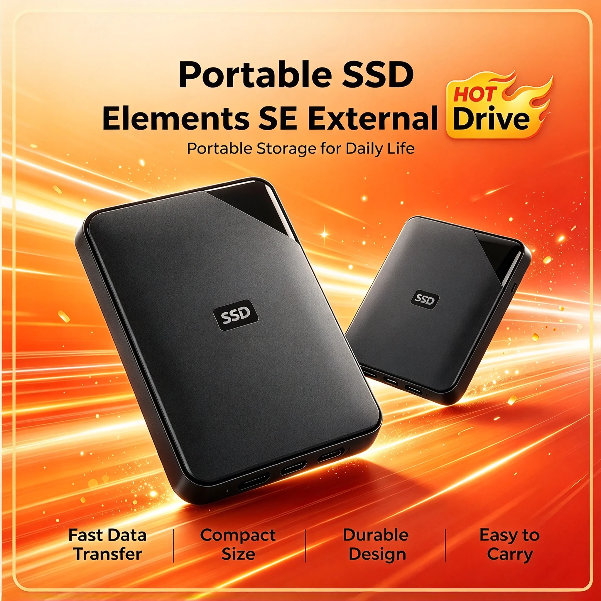 2026 New Portable External Hard Drive Original SSD Elements SE 1TB 2TB 4TB USB 3.0 HDD Data Backup Storage Hard Disk For Laptop