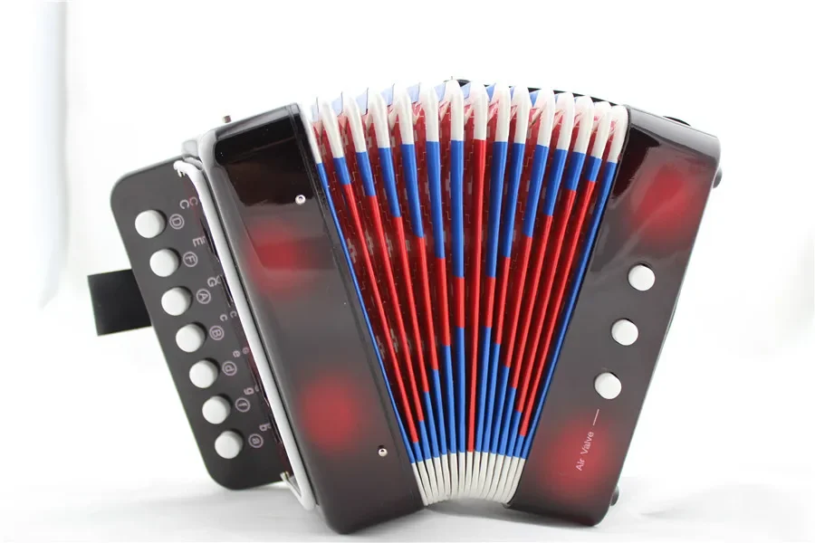Children\'s Accordion Small Accordion Children\'s Early Education Instrument Color Optional 7 Key 3 Air Valves Kids ABS Toy