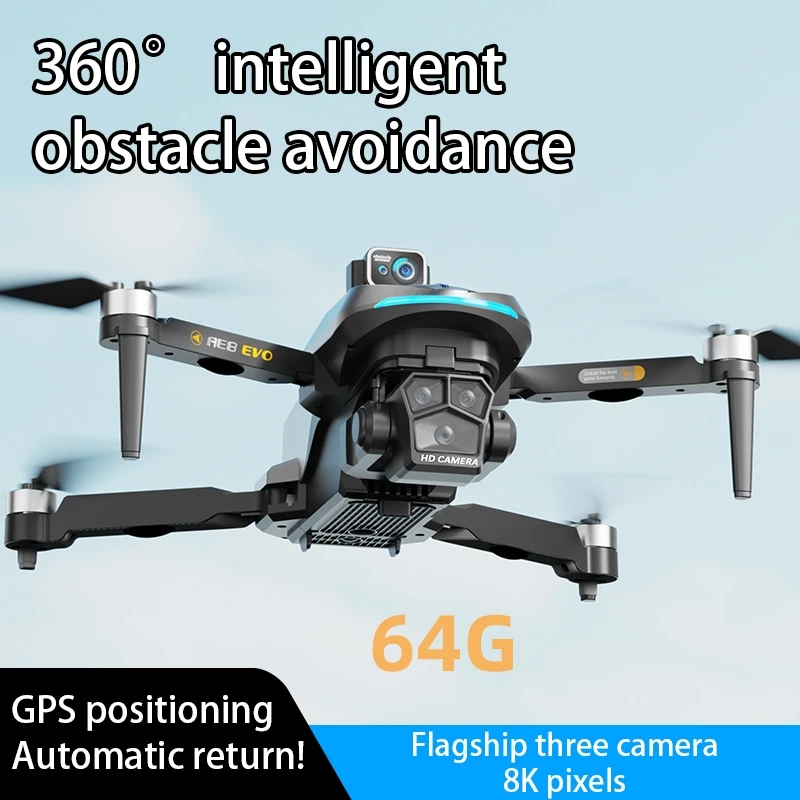 

AE8 Drone Obstacle Avoidance Brushless Three-axis Anti Shake Unmanned Aerial Vehicle 8K HD Aerial Photography GPS RC
