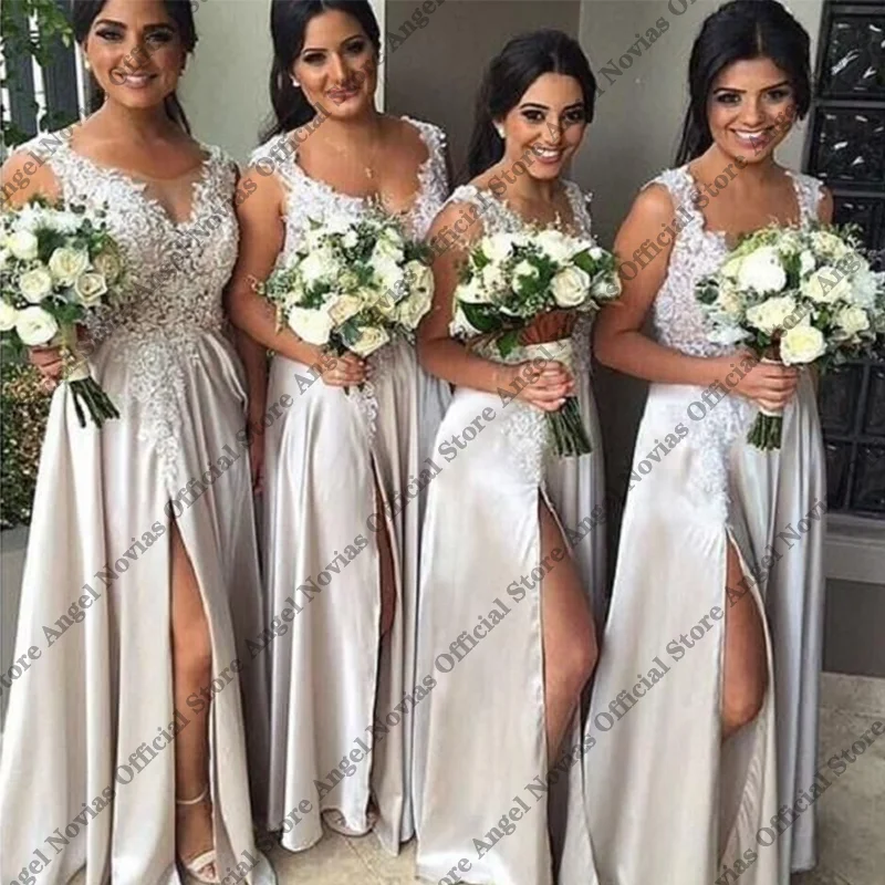 Long A Line Bridesmaid Dresses 2026 for Wedding Party Dresses with Split vestido madrinhas casamento