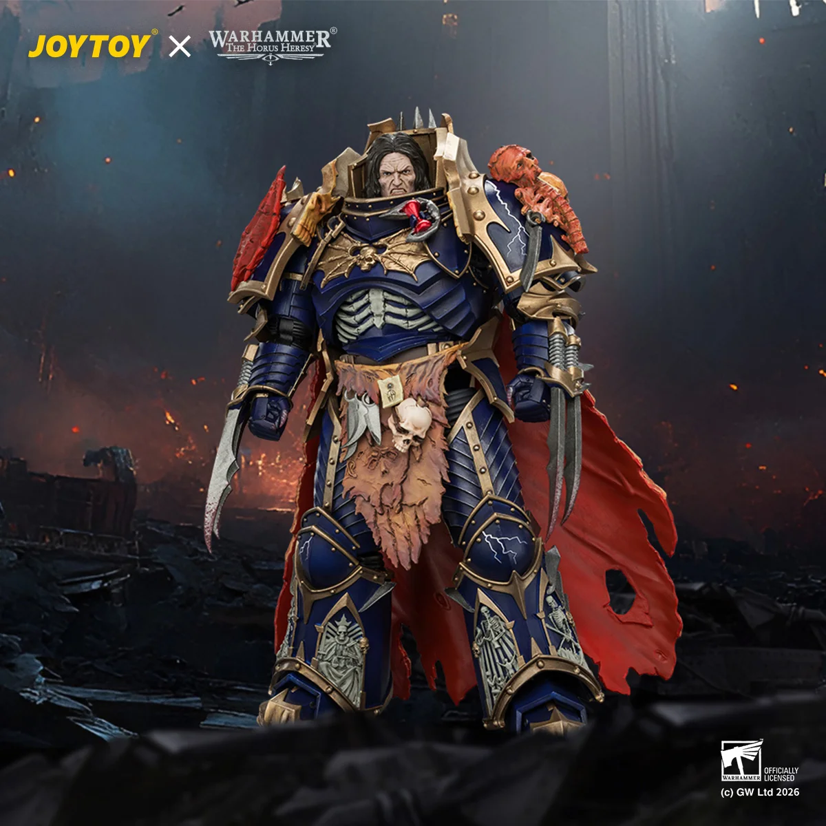 Image of [Vorbestellung] JOYTOY Warhammer 40K Actionfigur 1/18 Night Lords Konrad Curze Primarch der Night Lords Legion Figuren Spielzeug