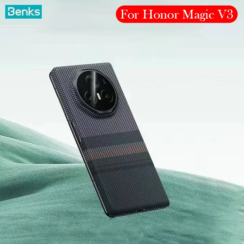 

Benks Carbon Fibre Case For Honor Magic V3 Kevlar Wireless Charging Back Cover Case for HONOR MAGIC V3
