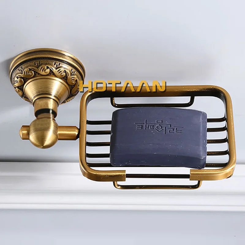 Solid Aluminium Wall Mounted Antique Brass Color Bathroom Soap Basket New Bath Soap Dish Holders Bathroom Products YT-13990