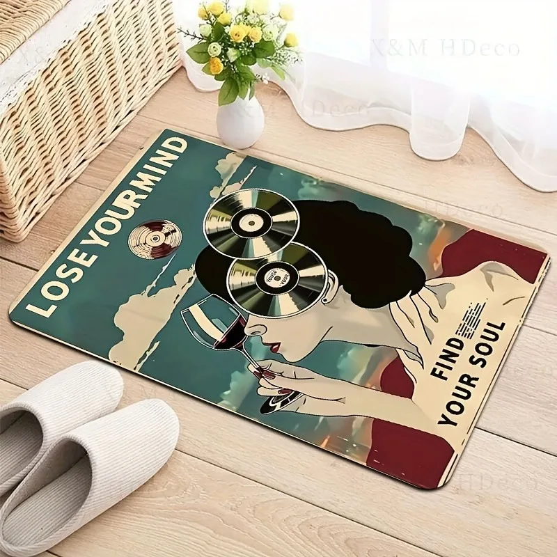 

1PC Pop arts Design Find your Soul Door Mats Kitchen Rugs Non-Slip Living room Rugs Bath Mat Carpet for Home Sink Laundry Decor