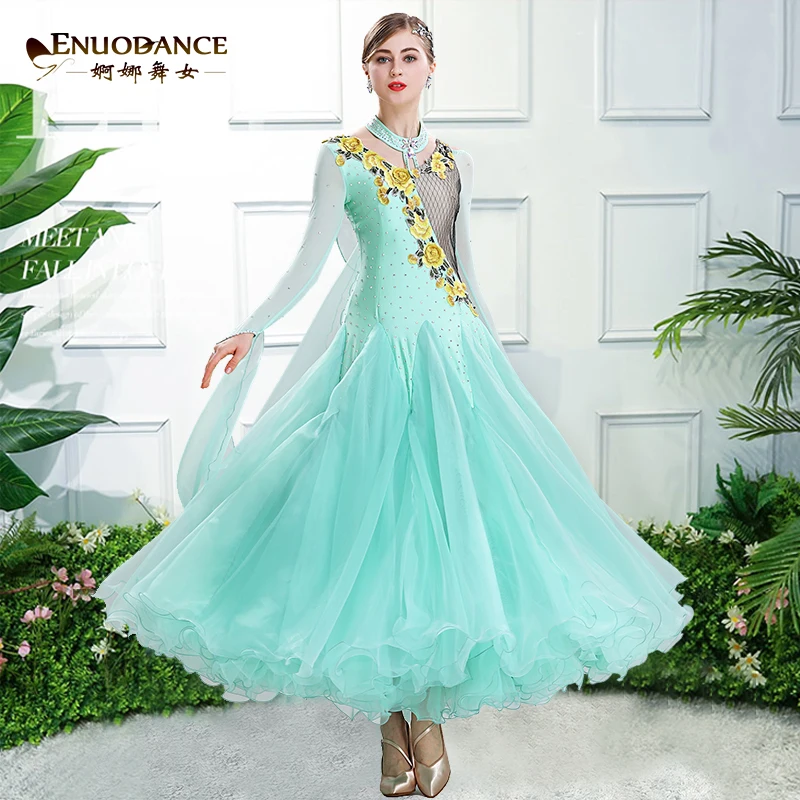 

Modern Dance Competition Dress New Ballroom Dance Big Swing Ballroom Dance Dress Performance Waltz Dance Dress MQ293