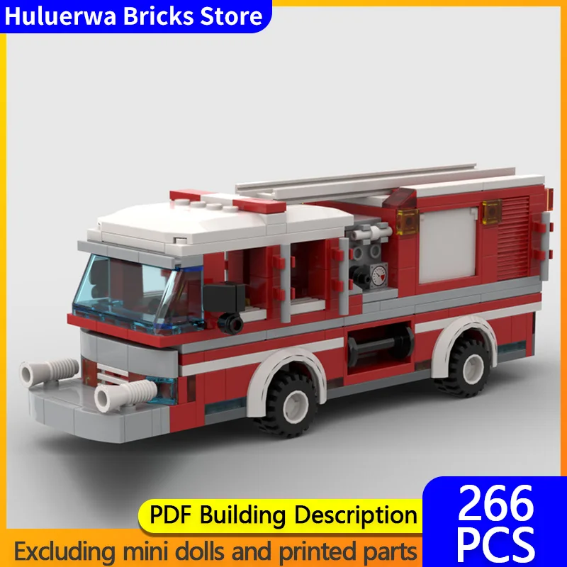 

Модель городской автомобиль MOC, строительные кирпичи, пожарная машина High-Jet, модульная технология, подарки, праздник, сборка, детские игрушки, костюм