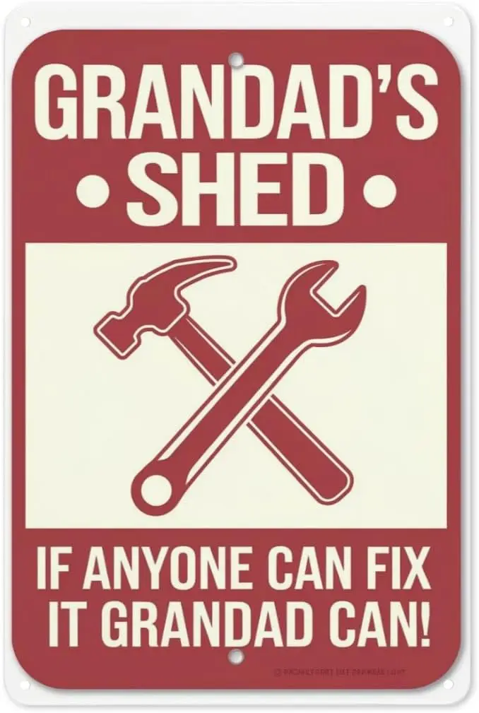 Grandad's Workshop Metal Sign 8X12IN 