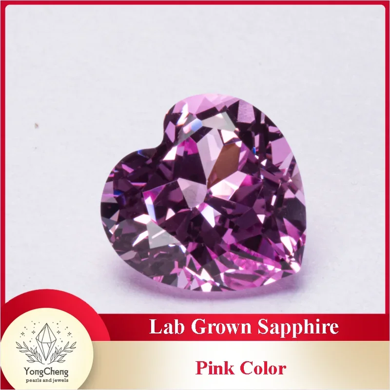 

Lab Grown Sapphire Pink Color Heart Shape Charms Advanced Jewelry Rings Earrings Making Extremely Shiny Quality AGL Certificate