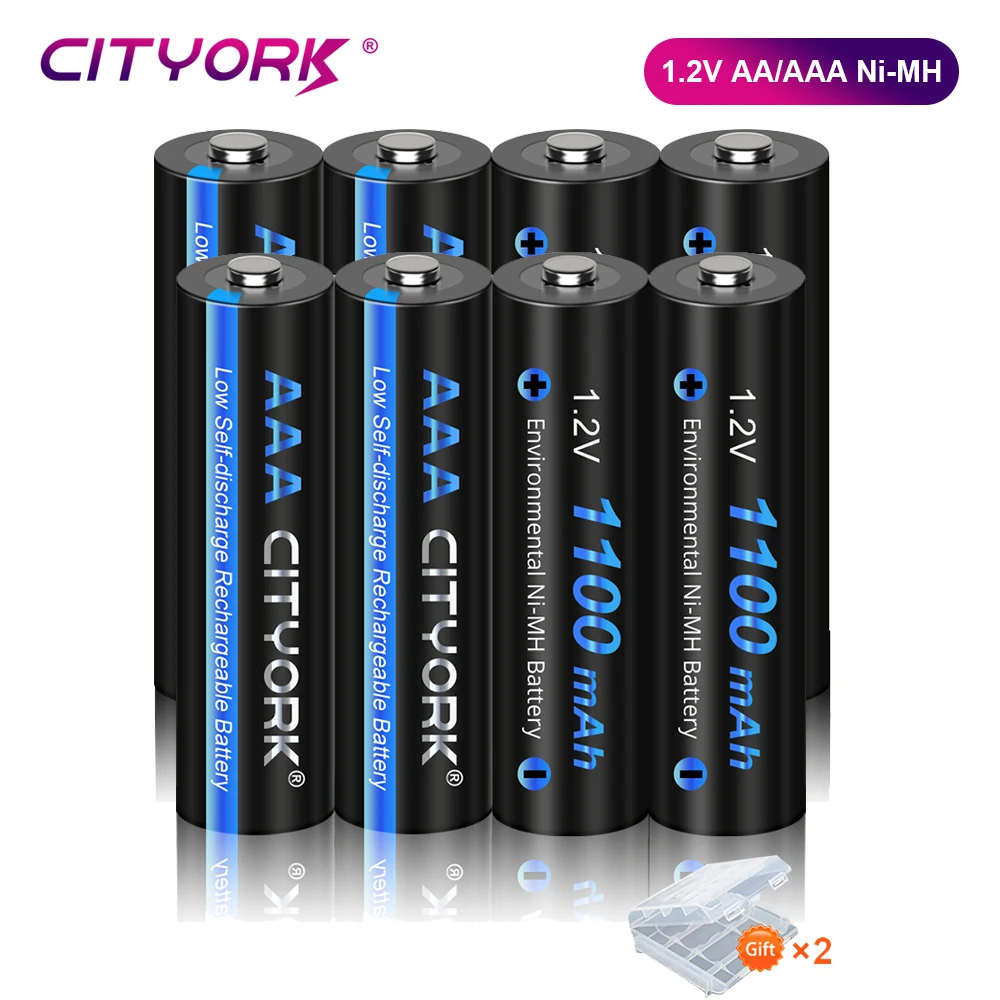 1.2V AA AAA Rechargeable Battery 3000mAh Ni-MH Battery with Storage Case for Electric Shaver, Electronic Toys, Digital Devices