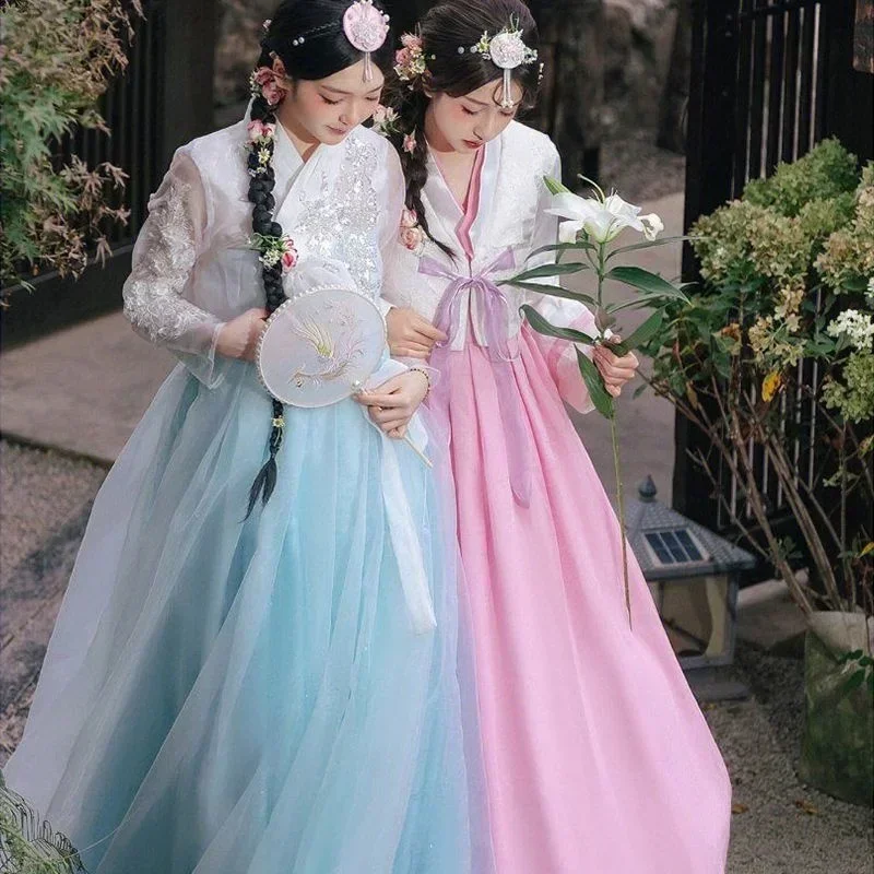 2025Hanbok Abbigliamento Donna Costume tradizionale Abito coreano Modernizzato Migliorato Corte coreana Abiti cosplay di danza nazionale Hanbok