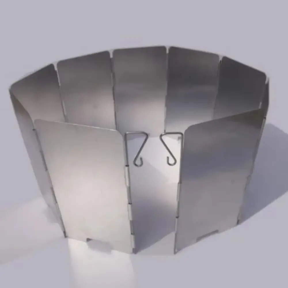 

9 Plates Camping Cooking Wind Shield Foldable Windproof Camp Stove Windshield Safe Aluminum Camping Equipment Camping
