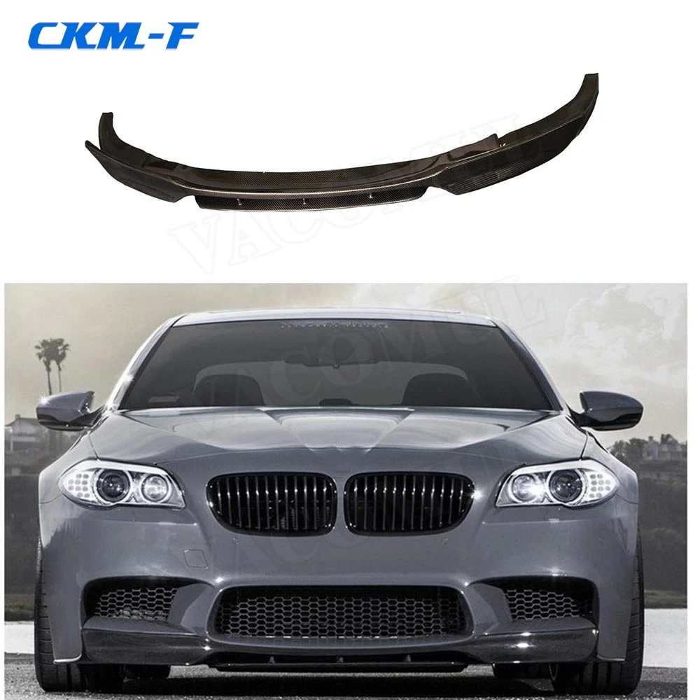 

Carbon Fiber Car Double Front Lip Spoiler Bumper Chin Splitters Guard For BMW 5 Series F10 M5 2012 2013 2014 2015 2016 V Style