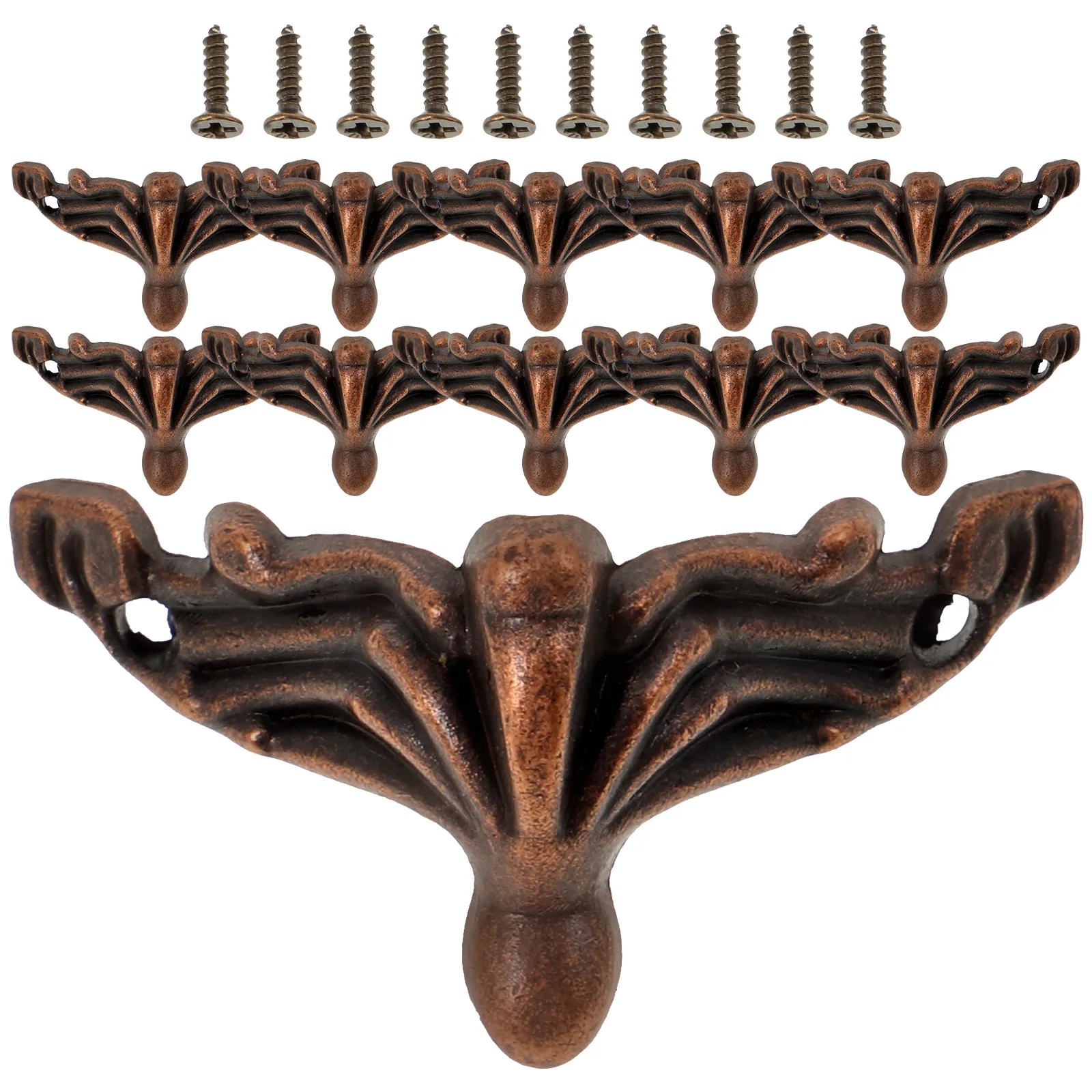 20 szt. Nóżki do mebli Dekoracyjne stopki Czerwone Zamienne Podpórki do sofy Wytrzymały Stop Cynku Trwałe Retro Sofa Krzesło Stół