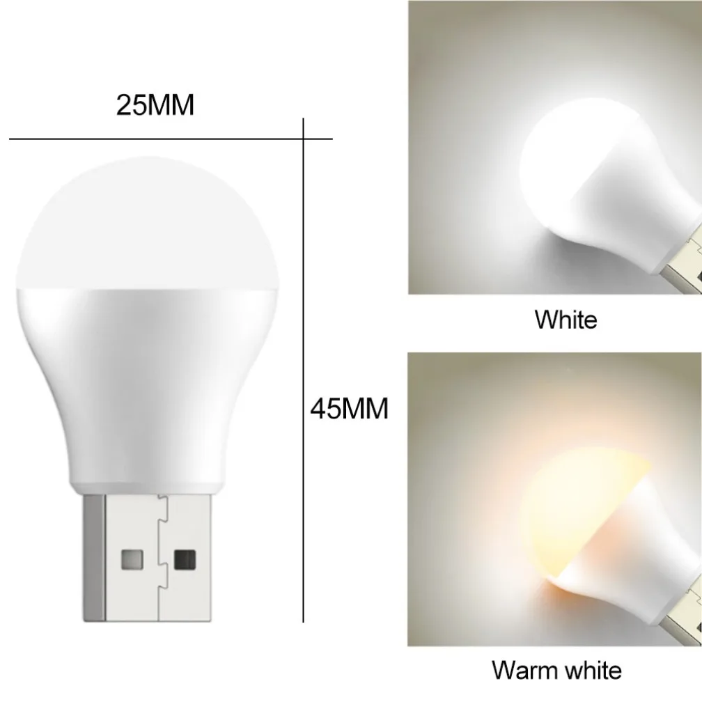 1/3PCS USB Night Light Warm White Eye Protection Book Reading Light USB Plug Computer Mobile Power Charging Mini LED Night Lamp