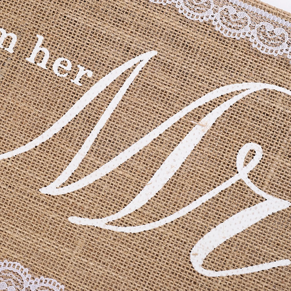 

2pcs Wedding Decor Flags Burlap Chair Banners Alphabet Print Party Garden Decoration Bridal Event Supplies Groom Bride Lawn
