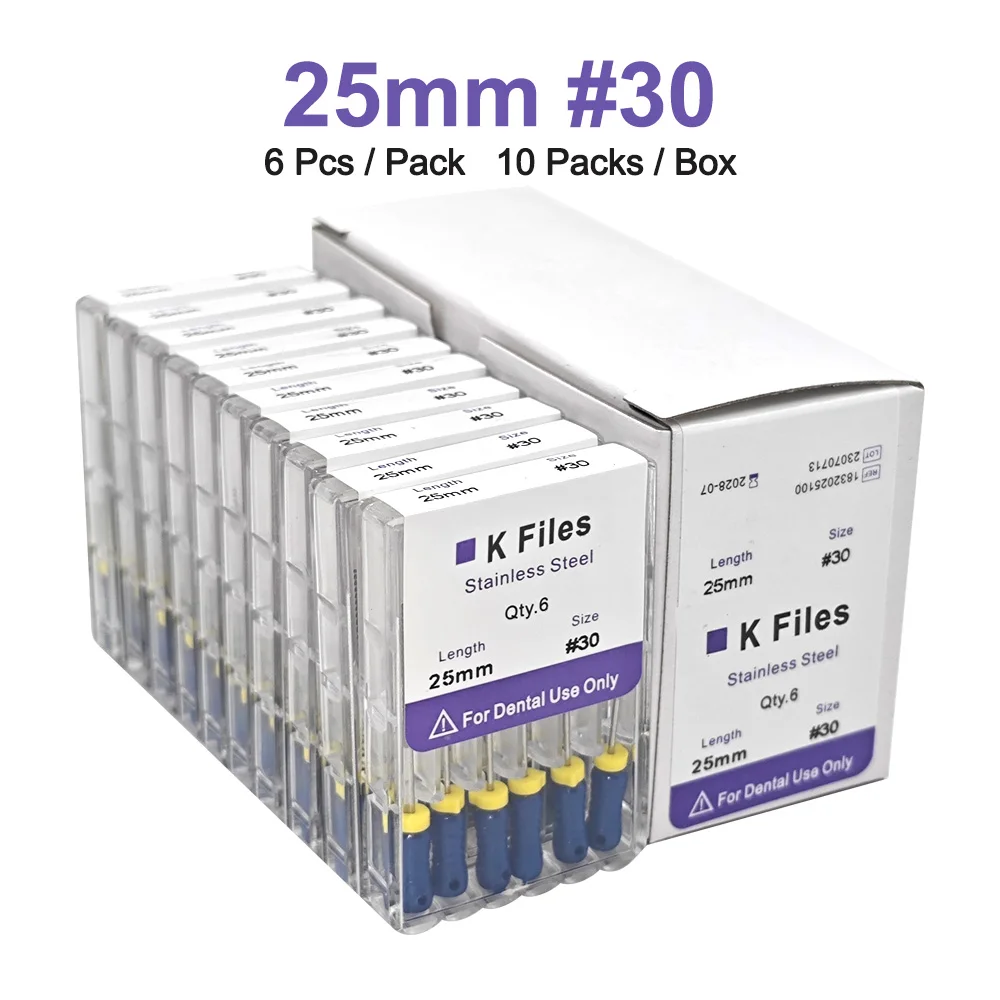 ELIJAH 60Pcs Dental K Dateien 21mm/25mm Edelstahl Hand Verwenden Wurzel Kanal Dateien Endodontie Instrumente zahnarzt Behandlung Werkzeuge
