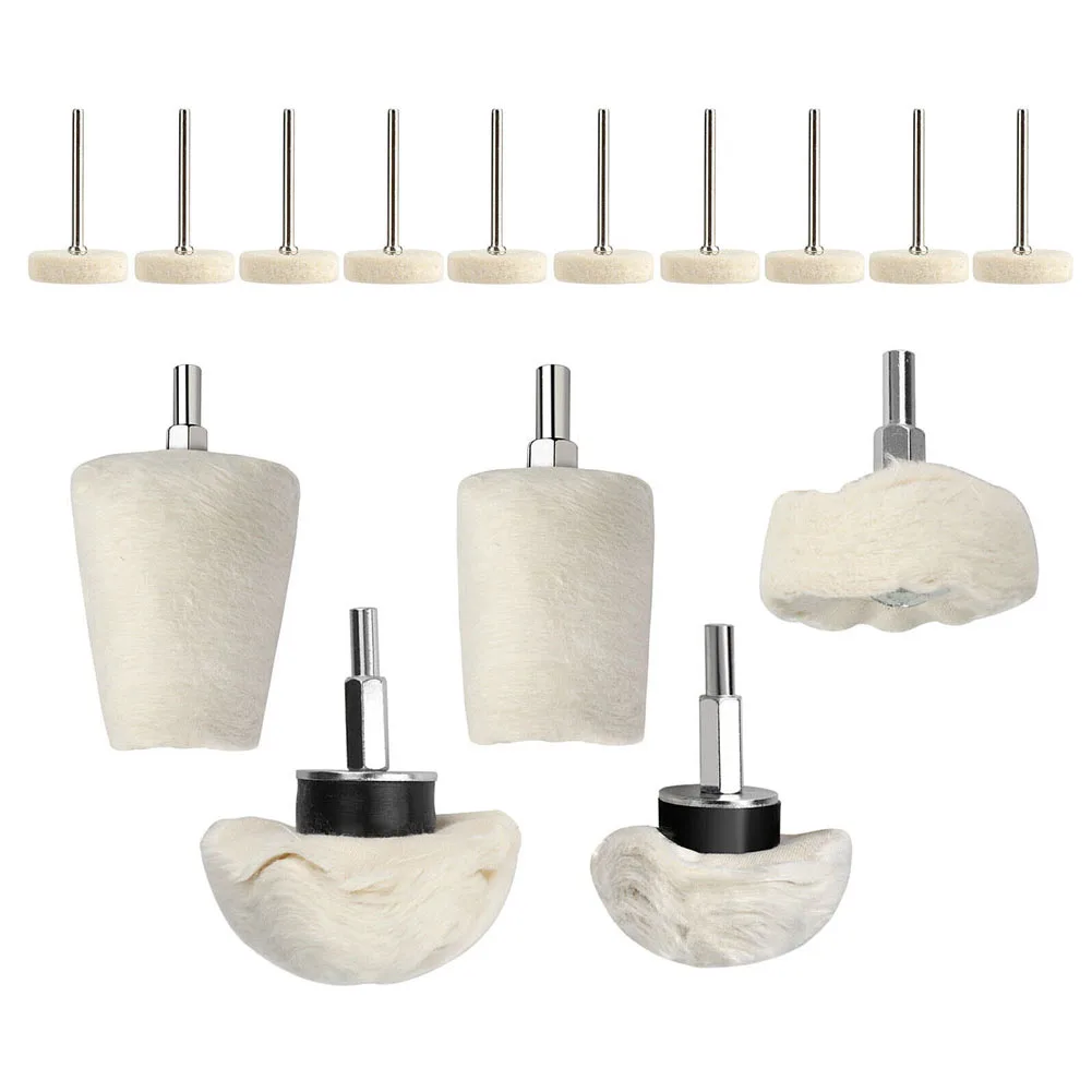 Wool Wheel Buffing Pad Drill Kit Tools For Car Polishing Cloth Polishing Grinding 15pcs Set for durable Practical