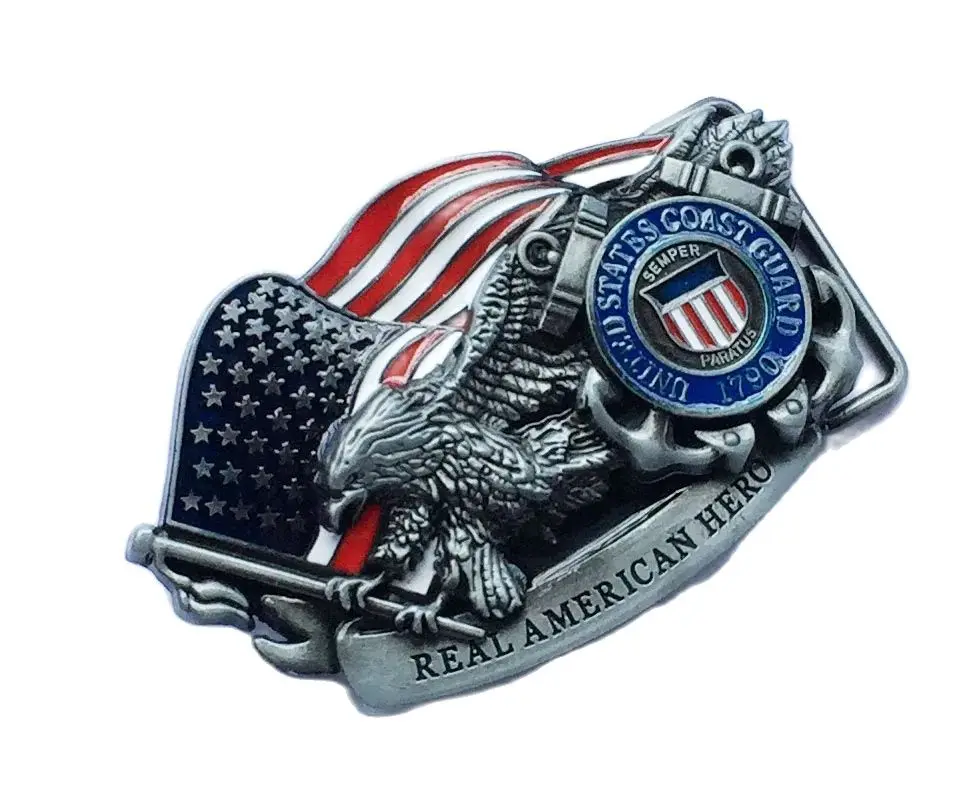 Real American Hero Coast Guard belt buckle suitable for 4cm wideth belt with continous stock