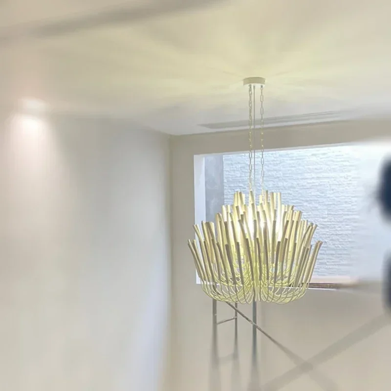 Modern Home Decoration Ceiling Chandelier Wood Candles Led Lights Nordic Designer Living Room Dining Table Bedroom Lustre Salon