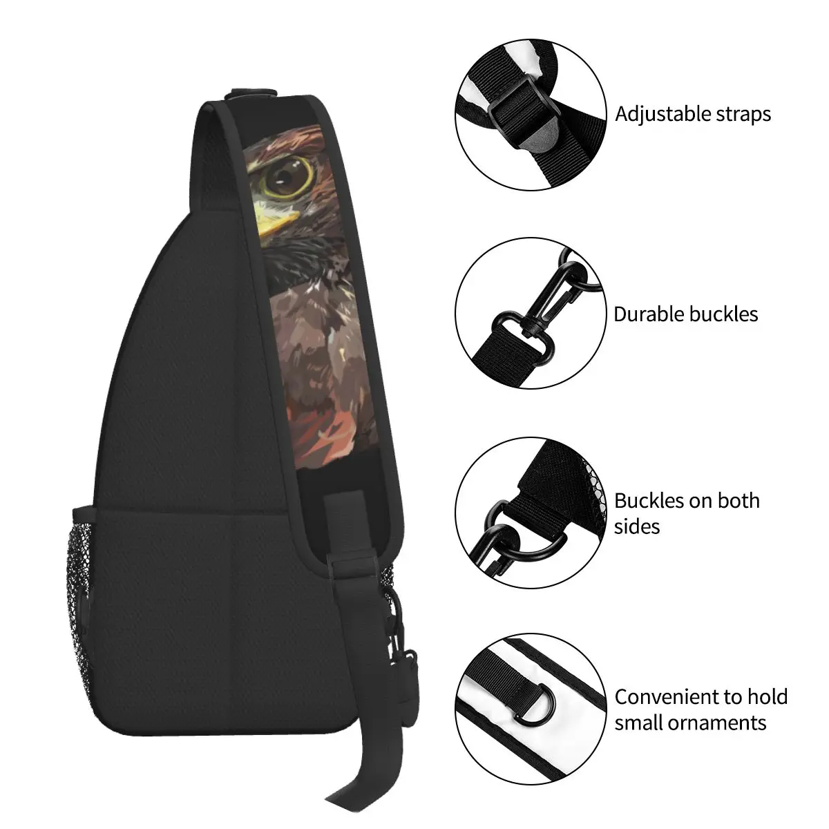 Falconry Austringer Hawk Crossbody Bag Sports Harris Classic Chest Bag Unisex Women Man Fashion Shoulder Backpacks Travel