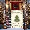 Peace Justice Theme Christmas Garden Tree Flag 12x18 Inch Yard Decor Flag llz