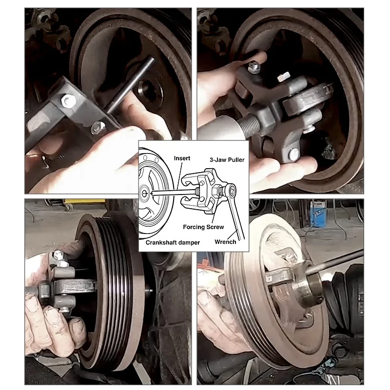 

Three-claw crankshaft pulley removal tool Steering wheel puller Automotive repair and maintenance tool