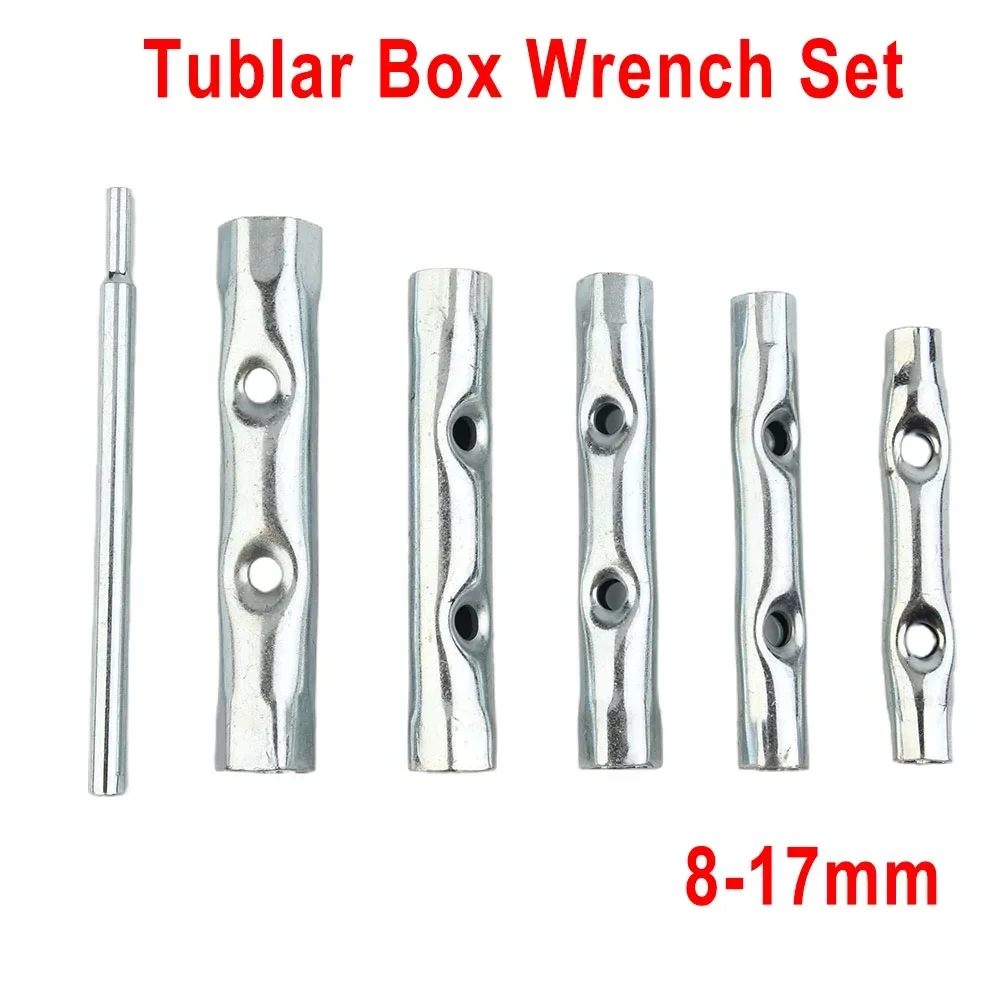 

6PC 8-17mm Metric Tubular Box Wrench Sets Tube Hollow Socket Wrench Filter Wrench For Automotive Repair Plumbing Maintenance