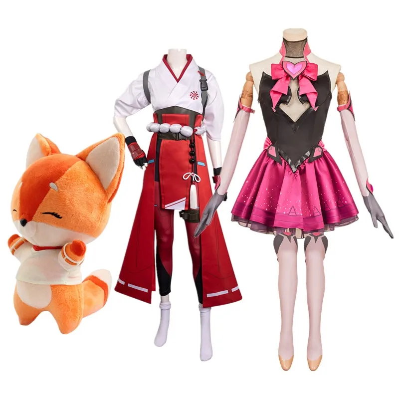 

D.VA Kiriko Cosplay OW Fantasia Costume Dress Adult Women Headband Socks Belt GlovesOutfits Halloween Carnival Party Suit