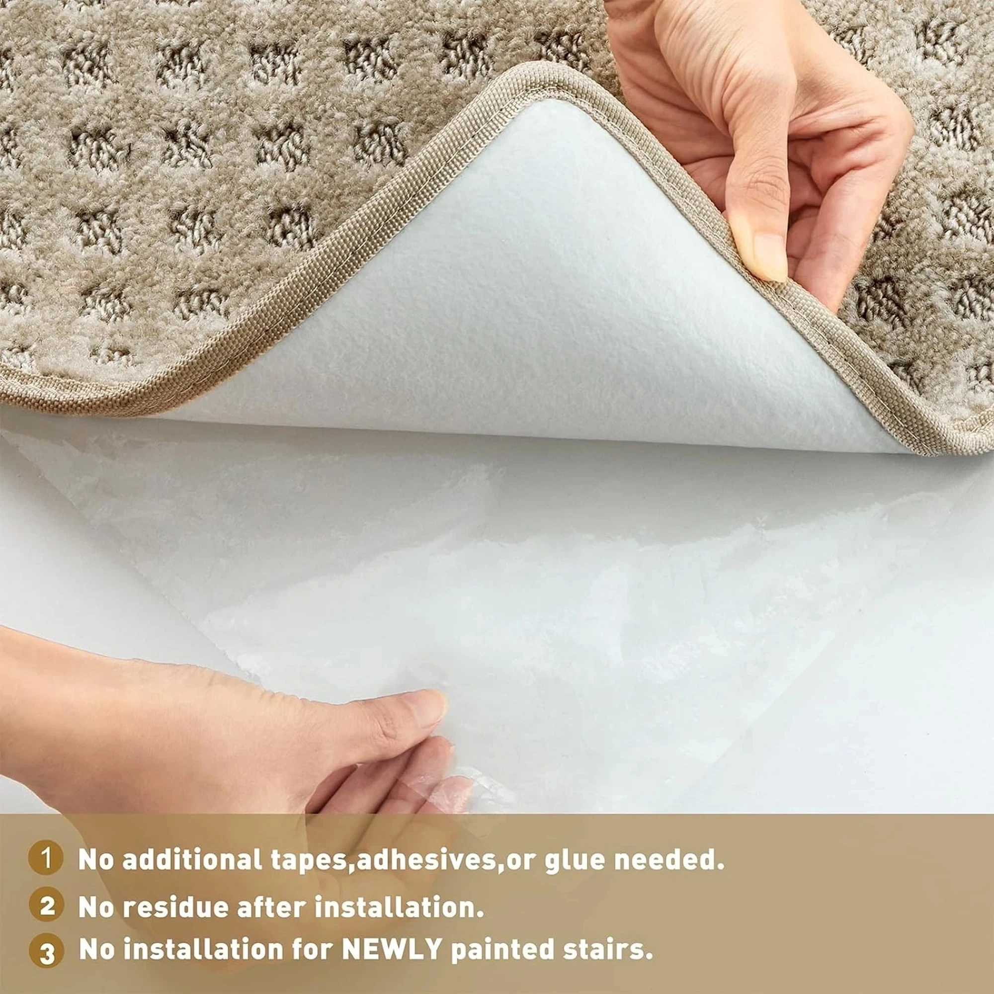 Area Rug Carpet Stair Landing Mat Landing Rug,Non Slip  Runner Rug Self Adhesive No Residue Protect Floor from Scratch, Classic with Home Decor, Carpet Rug Washable and Reusable Entrance Welcome Door Mat  For  Hallway Rug Home Decor