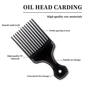 1 पीस चौड़े दांतों वाला ब्रश पिक कंघी कांटा हेयरब्रश इन्सर्ट हेयर पिक कंघी प्लास्टिक गियर कंघी घुंघराले अफ्रीकी हेयर स्टाइलिंग टूल्स के लिए 10 best sales बालों की कंघी - №5