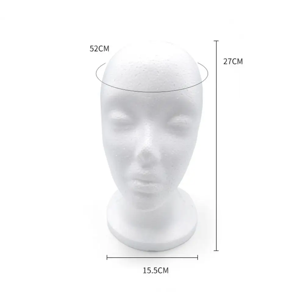 

Female Mannequin Head Foam Wig Head Tall Female Mannequin Hairpieces Display Holder Hats Sunglasses Headphone Stand Model Prop