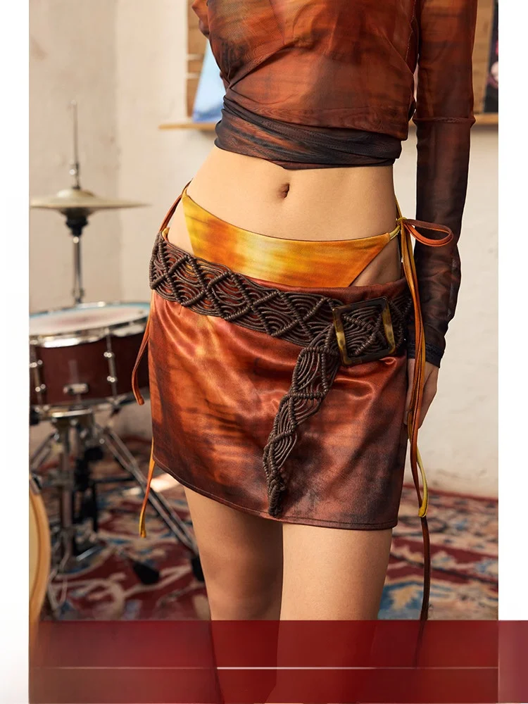 

Юбка BeerBro Music Festival Special Edition с принтом "Закат в лесу", летняя, приталенная, А-силуэт