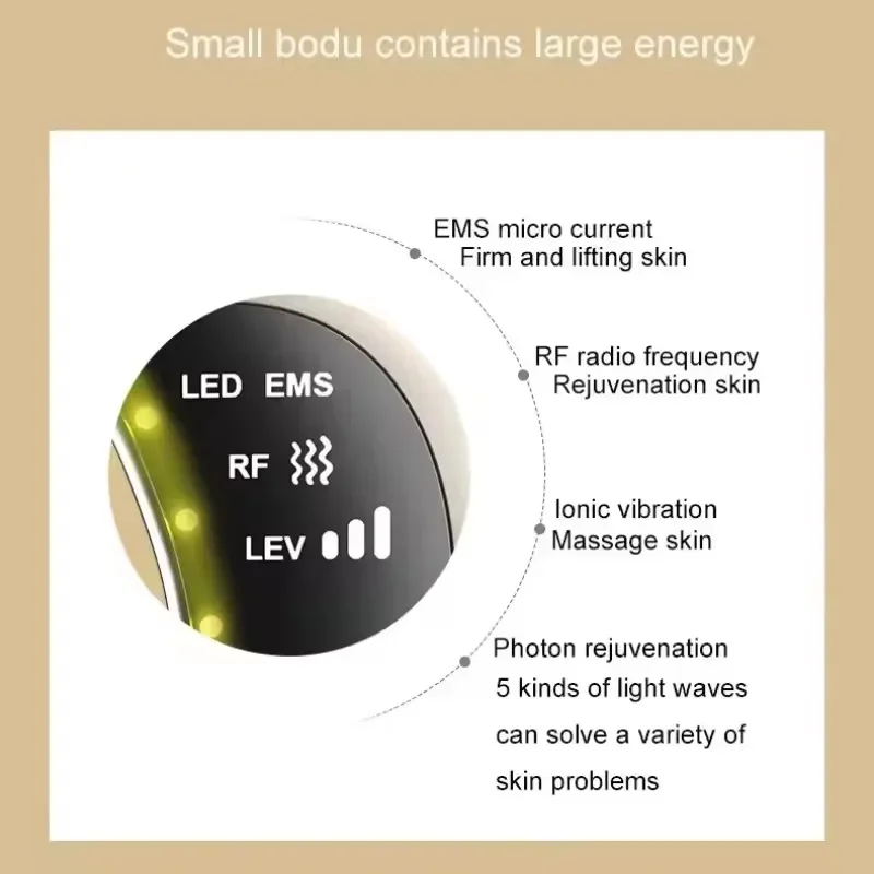 Electric Radio Frequency Apparatus Color Light Gua Sha Tools EMS Facial Lifting Vibration Massage Apparatus Neck Beauty Apparat - view 3
