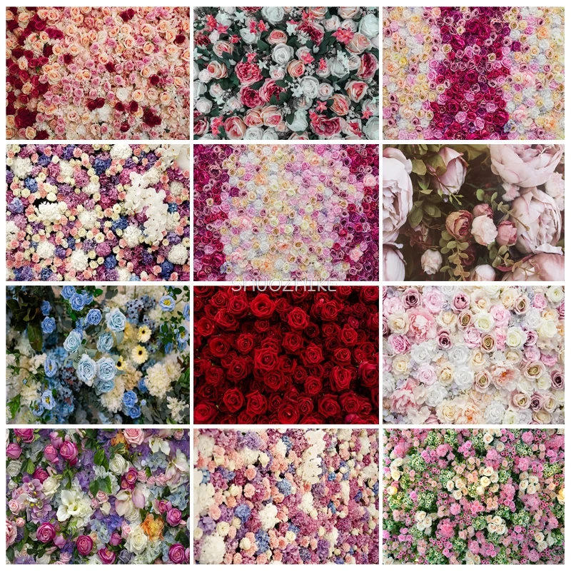 SHUOZHIKE Wedding Photo Wall Background Rose Flower Newborn Baby Birthday Photography Backdrop For Photo Studio HKW-6