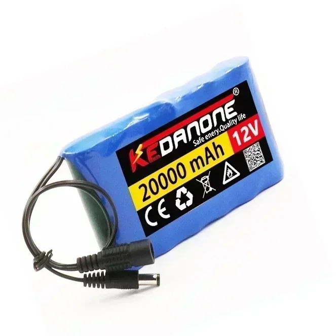 充電式リチウムイオン電池,12V, 20000mAh,容量12.6V, 20Ah,ポータブル,CCTVカメラモニター,充電器付き,新品