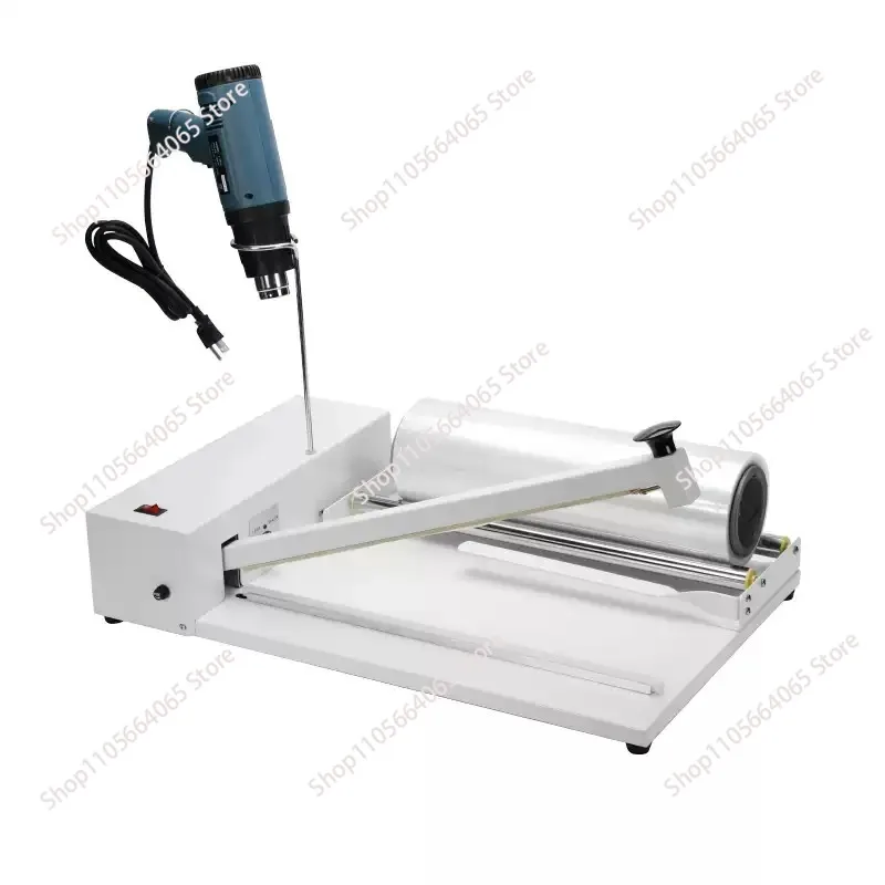 2-in-1 Hand Pressure Heat Shrink Sealer & Cutter Semi-Automatic Manual Shrink Wrapping Machine for Book Household Packaging