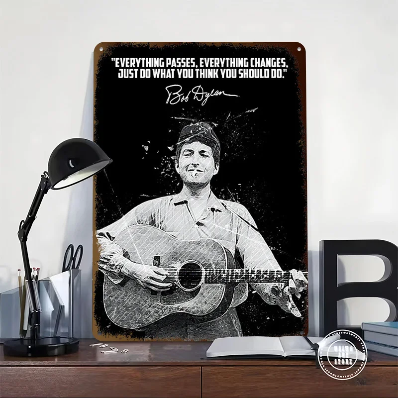 Bob Dylan Personalized 3D Textured Metal Poster Wall Art Tinplate Sign for Home Decorations Living Room Decoration At Home Decor