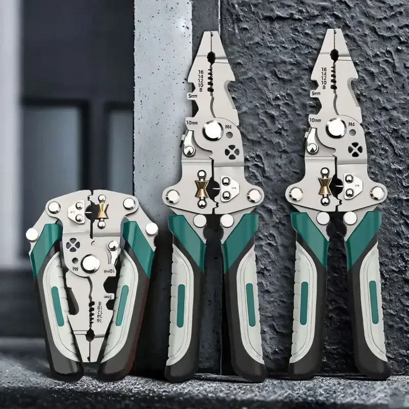Foldable wire stripper pulley design multi-function electrician wire splitter wire winding pliers crimping pliers hand tool