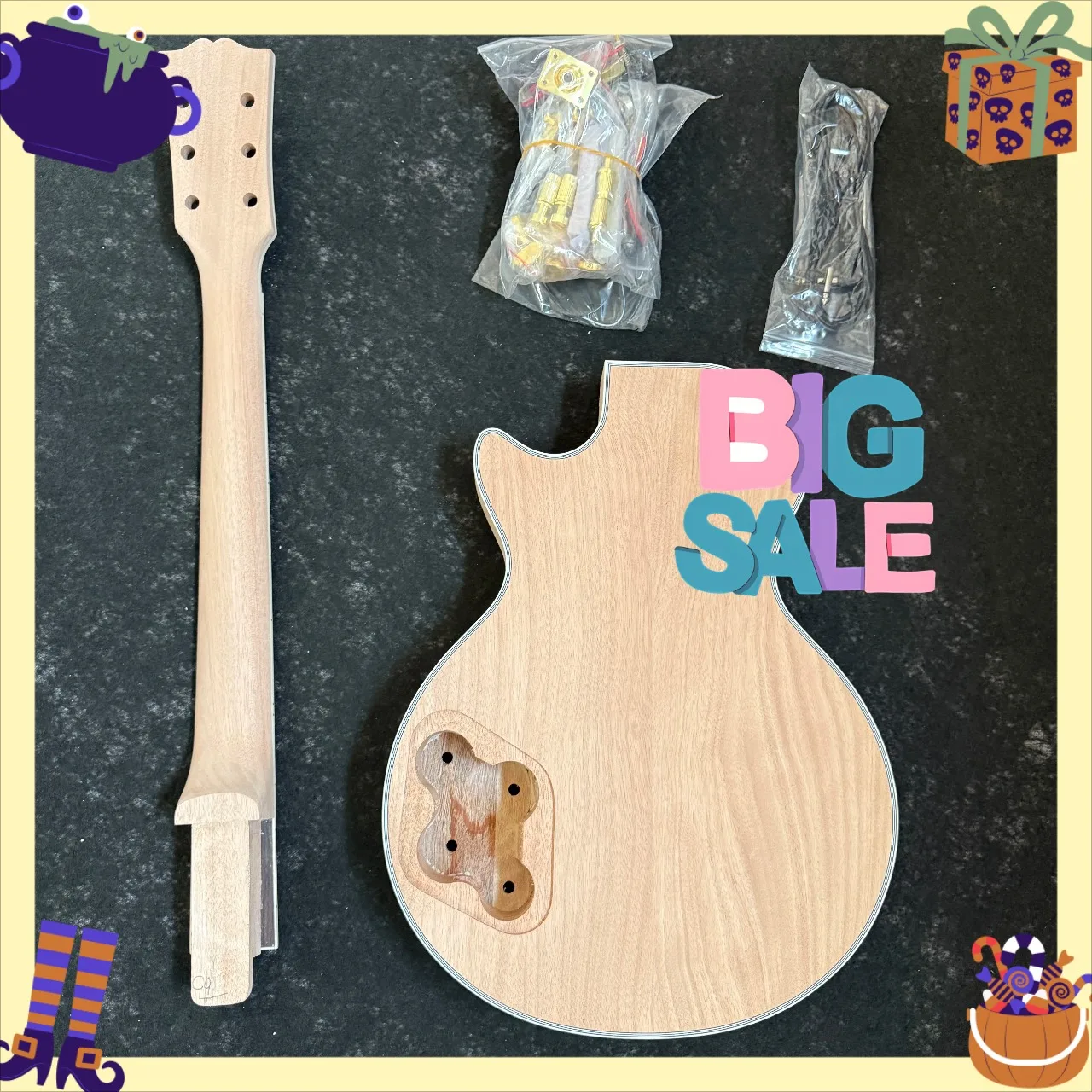 DIY Semi Finished Electric Guitar Mahogany Body Fixed Bridge LP00S Custom Build Your Own Accessories  Binding Included