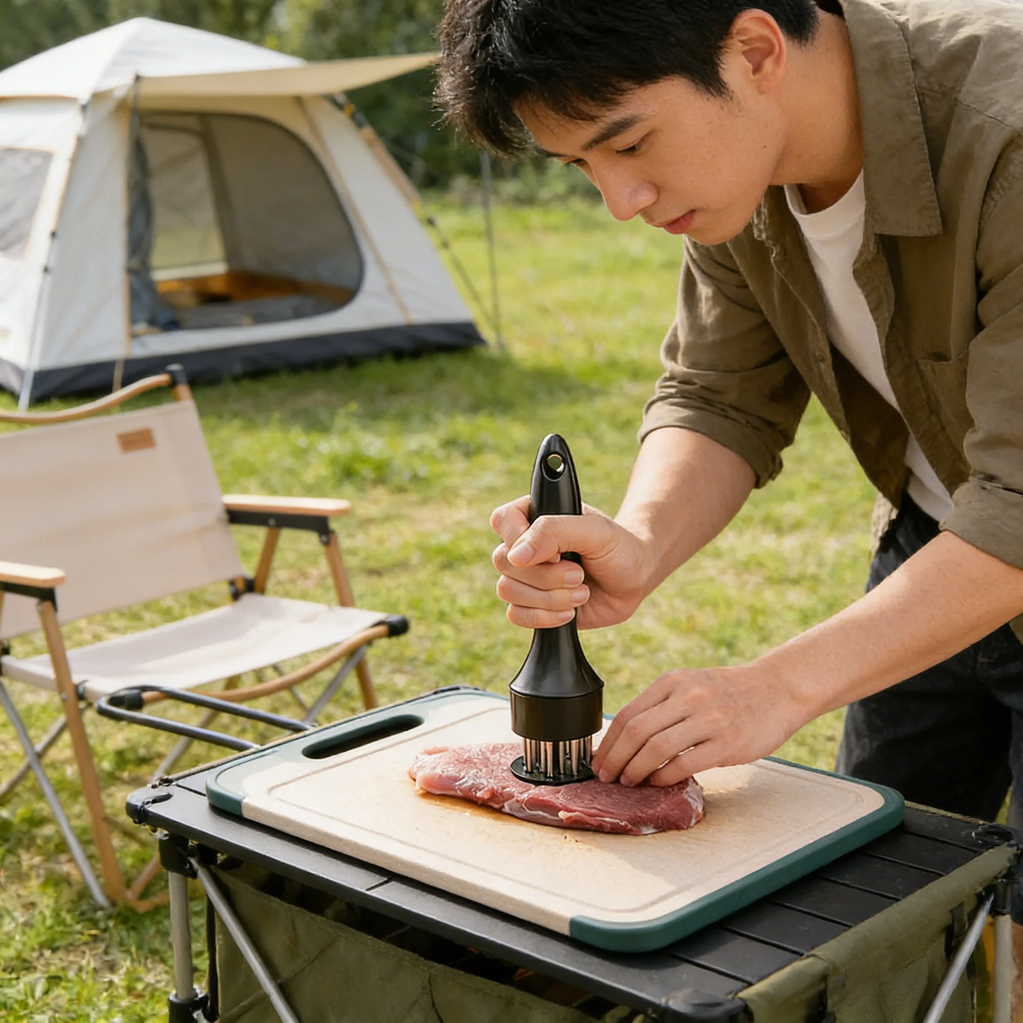 

1PC Stainless Steel Steak Meat Tenderizer Hammer Loose Meat Needle Household Punching Daily Tendon Breaker Meat Inserting Needle